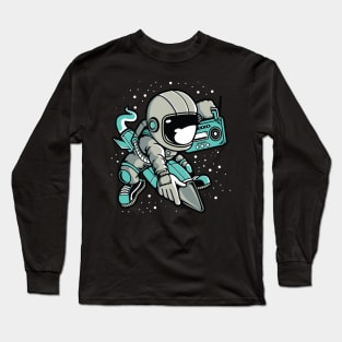 Astronaut Flying with Rocket Long Sleeve T-Shirt